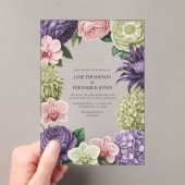 Blush Quartz, Soft Sage & Cloud Mauve Wedding アクリル招待状 (インサイチュ (ポータブル))