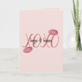 Blush Red Pink XOXO Lips Kisses カード (正面)