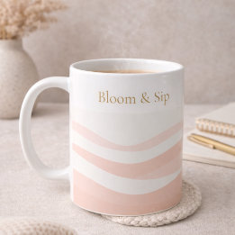 Blush Ripple White Classic Mug, 11 oz コーヒーマグカップ