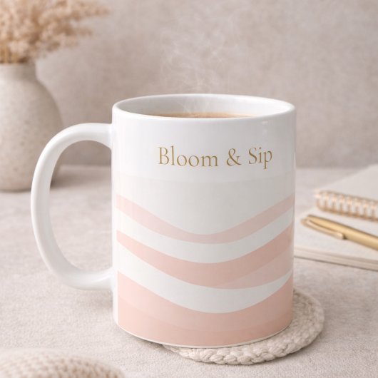 Blush Ripple White Classic Mug, 11 oz コーヒーマグカップ