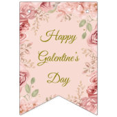 Blush Rococo Garden Galentine Party Floral Flags バンティングフラッグ (第1の旗)