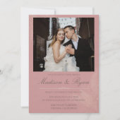 Blush Romance Wedding Invitation with Photo 招待状 (正面)