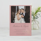 Blush Romance Wedding Invitation with Photo 招待状 (スタンド正面)
