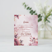 Blush Romantic Pink Floral Wedding Details エンクロージャーカード (スタンド正面)