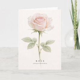 Blush Rose Botanical Art Symbol of Grace and Joy カード