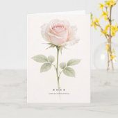 Blush Rose Botanical Art Symbol of Grace and Joy カード (黄色い花)