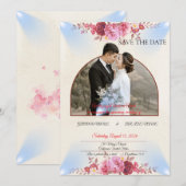 Blush Rose Church Wedding Announcement セーブザデート (正面/裏面)