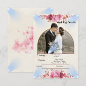 Blush Rose Church Wedding Enclosure Card エンクロージャーカード (正面/裏面)