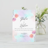 Blush Rose Elegance Wedding Invitation 招待状 (スタンド正面)