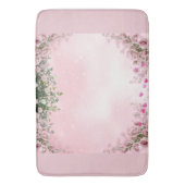 Blush Rose Floral Bathroom Mat バスマット (正面縦)