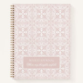 Blush Rose Geometric Floral Personalized Journal ノートブック (正面)