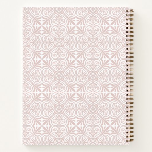 Blush Rose Geometric Floral Personalized Journal ノートブック (裏面)
