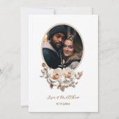 Blush Rose Gold 3D Flowers Simple 招待状 (裏面)