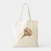 Blush Rose Gold Floral Monogram Letter S Wedding トートバッグ (裏面)