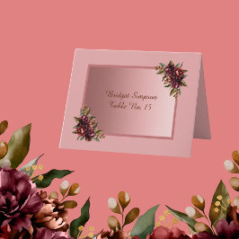 Blush Rose Gold - purple Floral Wedding Guest Card サンキューカード