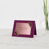 Blush Rose Gold - purple Floral Wedding Guest Card サンキューカード (正面)