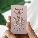 Blush Rose Gold Scissor Flowers Hair Stylist Salon 名刺<br><div class="desc">Modern Blush Rose Gold Scissor & Flowers Hair Stylist Beauty Salon Business Cards.</div>