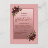 Blush Rose Gold Script - Burgundy floral wedding エンクロージャーカード (正面)