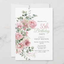 Blush Rose Greenery Eucalypt 55th Birthday 