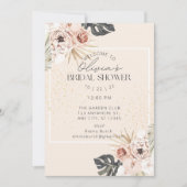 Blush Rose & Orchid Bridal Shower Invitation 招待状 (正面)