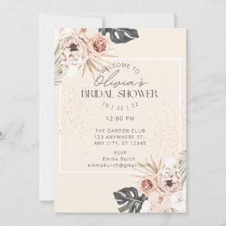 Blush Rose & Orchid Bridal Shower Invitation 招待状