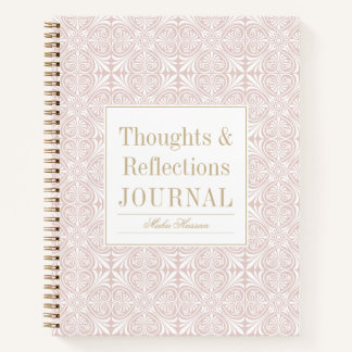 Blush Rose Pattern Journal | Custom Title & Name ノートブック