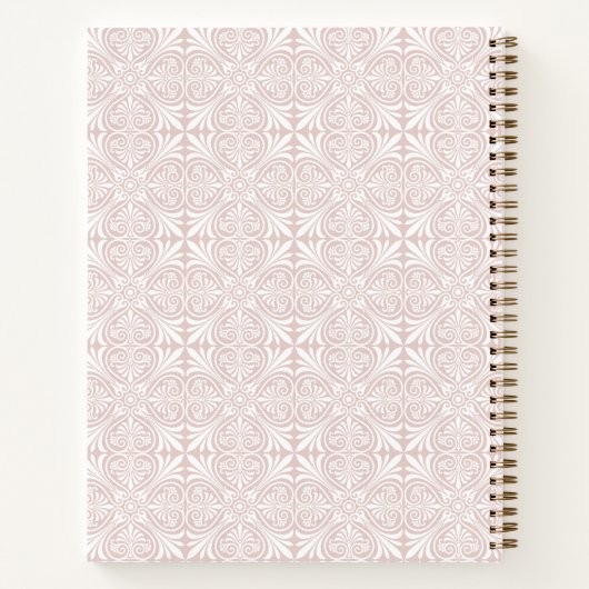 Blush Rose Pattern Journal | Custom Title & Name ノートブック (裏面)
