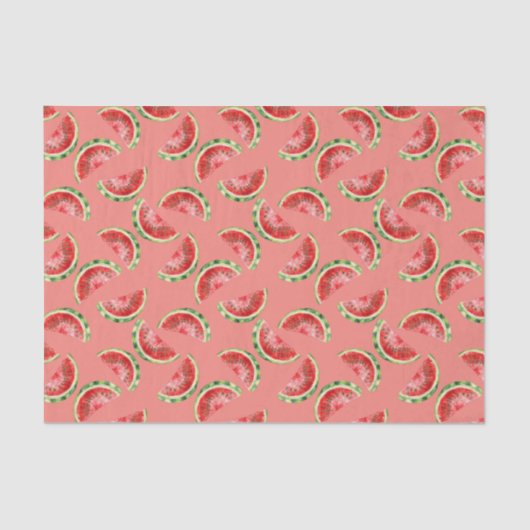 Blush Rose Red Green Watermelons Birthday 薄葉紙 (正面)
