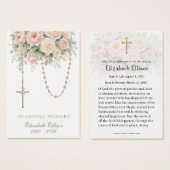 Blush Rose Rosary Draped Memorial Prayer (正面&裏面)
