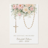 Blush Rose Rosary Draped Memorial Prayer (正面)