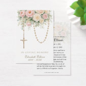 Blush Rose Rosary Draped Memorial Prayer (デスク)