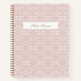 Blush Rose Vine Pattern Journal | カスタムネーム ノートブック