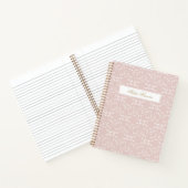 Blush Rose Vine Pattern Journal | Custom Name ノートブック (内部)