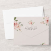 Blush Roses Editable Elegant Wedding  オールインワン招待状 (裏面)