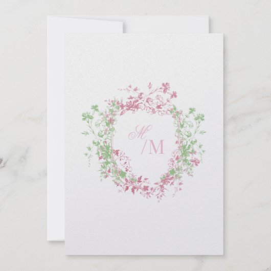Blush & Sage Delicate French Wedding 招待状 (裏面)