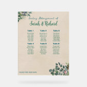 Blush Sage Floral Wedding Seating Chart アクリルサイン (正面)