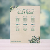 Blush Sage Floral Wedding Seating Chart アクリルサイン (ニュートラル)