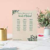 Blush Sage Floral Wedding Seating Chart アクリルサイン (ウェディング)