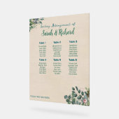 Blush Sage Floral Wedding Seating Chart アクリルサイン (傾斜)