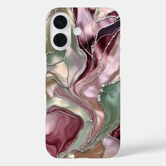 Blush Sage Marble Phone Case Gold Abstract Case-Mate iPhoneケース (裏面)