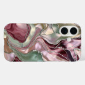 Blush Sage Marble Phone Case Gold Abstract Case-Mate iPhoneケース (裏面 (横))