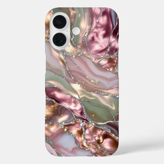 Blush Sage Marble Phone Case Gold Luxury Case-Mate iPhoneケース (裏面)