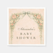 Blush Sage Rose Arch Baby Shower スタンダードカクテルナプキン (正面)