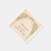 Blush Sage Rose Arch Baby Shower スタンダードカクテルナプキン (角)