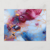 Blush & Sapphire Marble with Gold Veins ポストカード (正面)