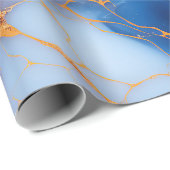 Blush & Sapphire Marble with Gold Veins ラッピングペーパー (ロールコーナー)