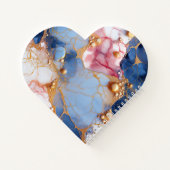 Blush & Sapphire Marble with Golden Pearls ノートブック (裏面)