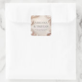 Blush Satin Fabric Elegant Wedding スクエアシール (バッグ)