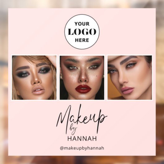 Blush Script Logo Photo Makeup Studio ウィンドウサイン (シート2)