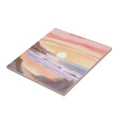 Blush Sea Sunset | Beach Watercolor Painting タイル (側面)